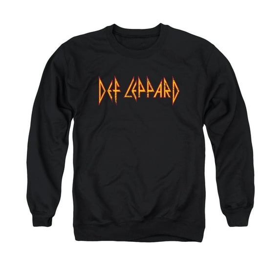 Def Leppard Horizontal Logo Adult Crewneck Sweatshirt Black