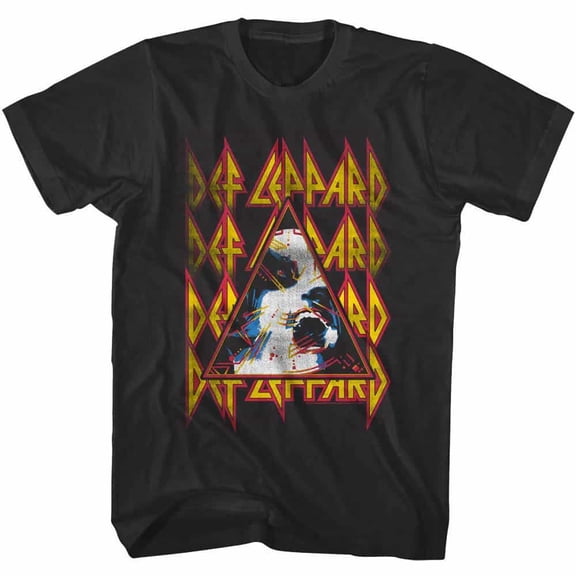 Def Leppard Hysteria Face Men's T Shirt (Black, Big&TallLT)