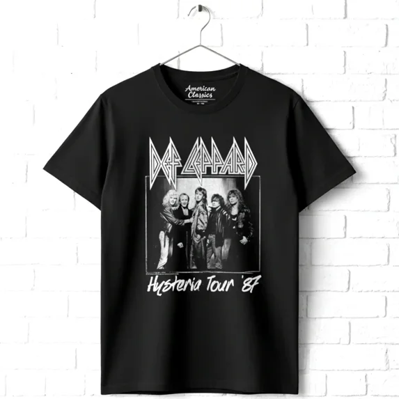 Def Leppard Hysteria Tour Licensed Adult T Shirt (Black, Big&TallLT)