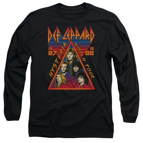 Def Leppard Hysteria Tour Long Sleeve Adult T-Shirt Black