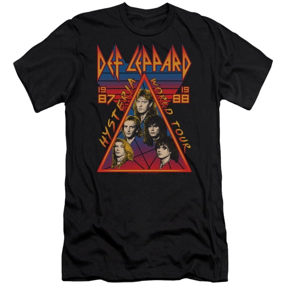 Def Leppard Hysteria Tour Adult 30/1 T-Shirt Black