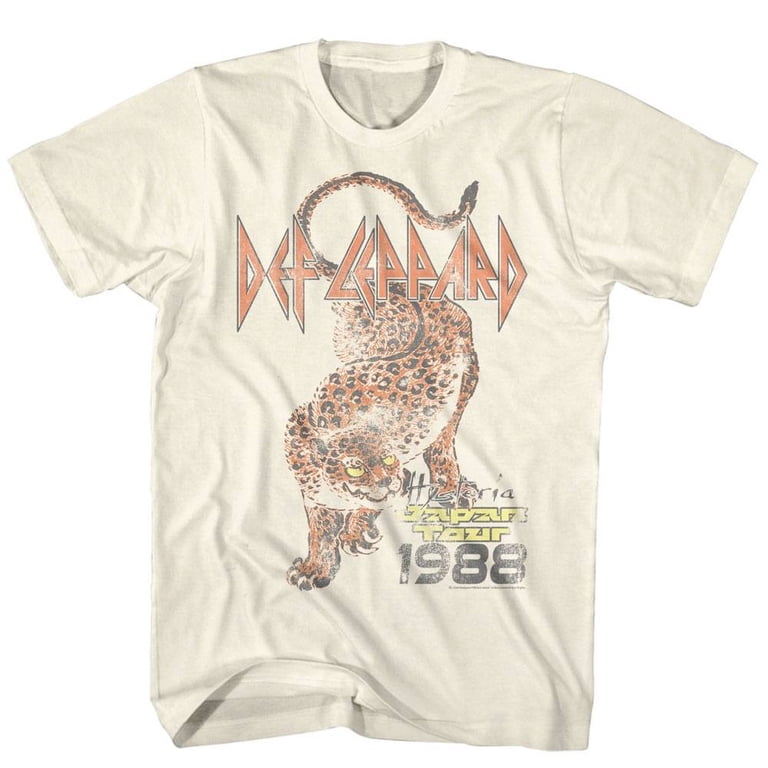 Def Leppard 日本ツアー 2002Tシャツ Mサイズ Def Leppard Japan Tour 1988 Faded Men's T Shirt (Ivory, AdultXL