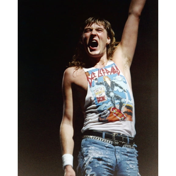Def Leppard Joe Elliott arm raised on stage 1970's 24x36 Movie Poster HD Aluminum Wall Art