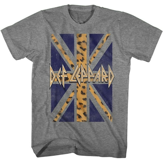 Def Leppard Leopard Flag Graphite Heather Adult T-Shirt