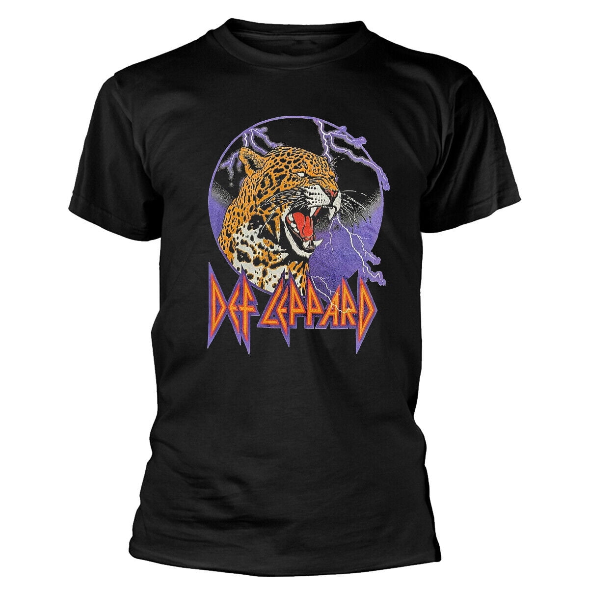 Def Leppard Lightning Leopard Black TShirt NEW OFFICIAL