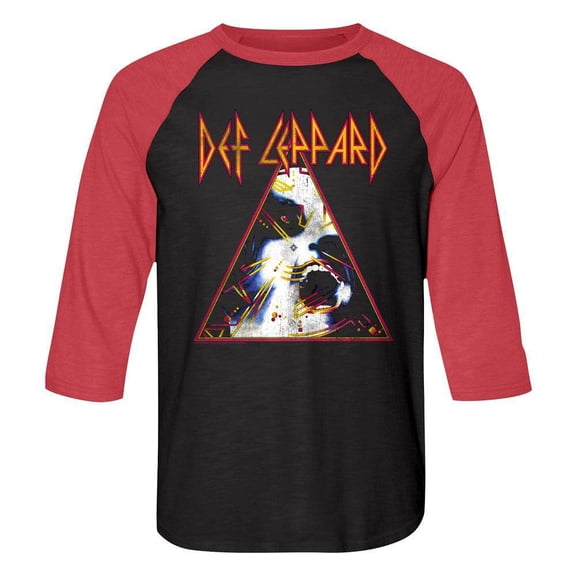 Def Leppard Nobghyst Vintage Black/Vintage Red Adult Raglan Baseball T-Shirt