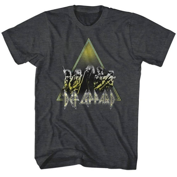 Def Leppard Performing Live Men's T Shirt (CharcoalHeather, Adult6XL)