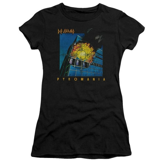 Def Leppard Pyromania Junior Women's Sheer T-Shirt Black