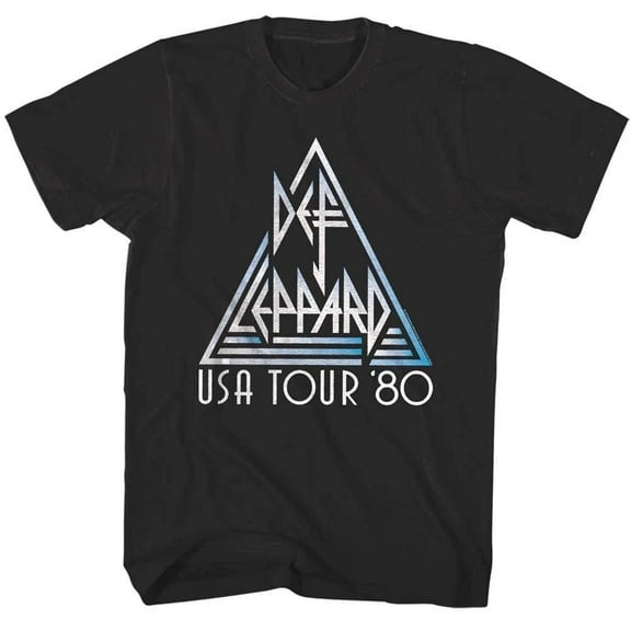 Def Leppard USA Tour 1980 Men's T Shirt (Black)
