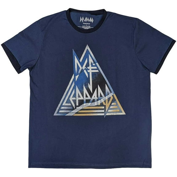 Def Leppard Unisex Ringer T-Shirt: Triangle Logo (Medium)