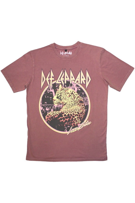 Def Leppard Unisex Stone Wash T-Shirt: Love Bites Stone Wash (Large)