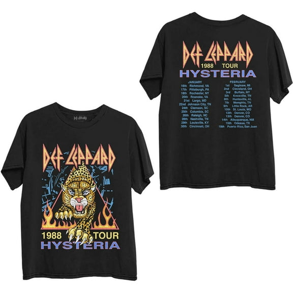 Def Leppard Unisex T-Shirt Hysteria '88 (Back Print) (Medium)