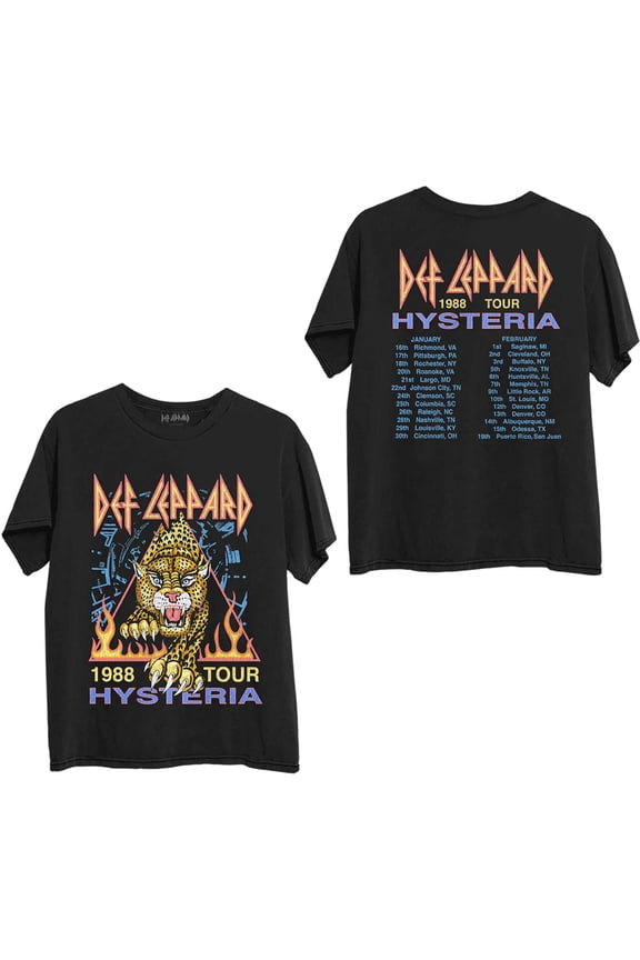 Def Leppard Unisex T-Shirt Hysteria '88 (Back Print) (X-Large)
