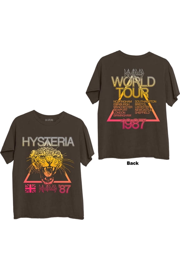 Def Leppard Unisex T-Shirt Hysteria World Tour (Back Print) (Medium)