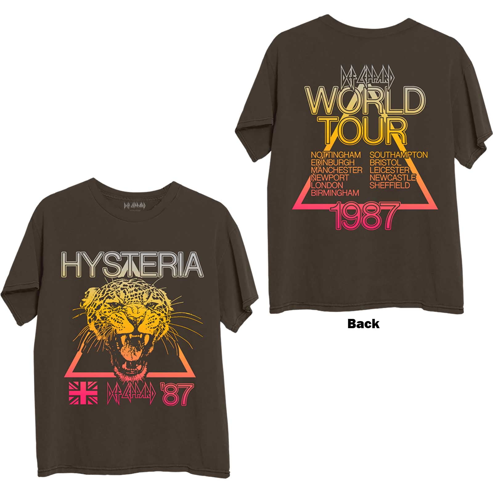 Def Leppard Unisex T-Shirt Hysteria World Tour (Back Print) (XX