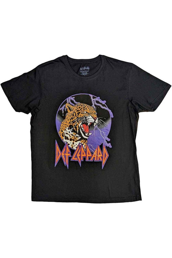 Def Leppard Unisex T-Shirt: Lightning Leopard (Large)