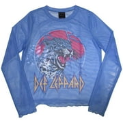 Def Leppard Women's Long Sleeve T-Shirt Lightning Leopard Mesh Large