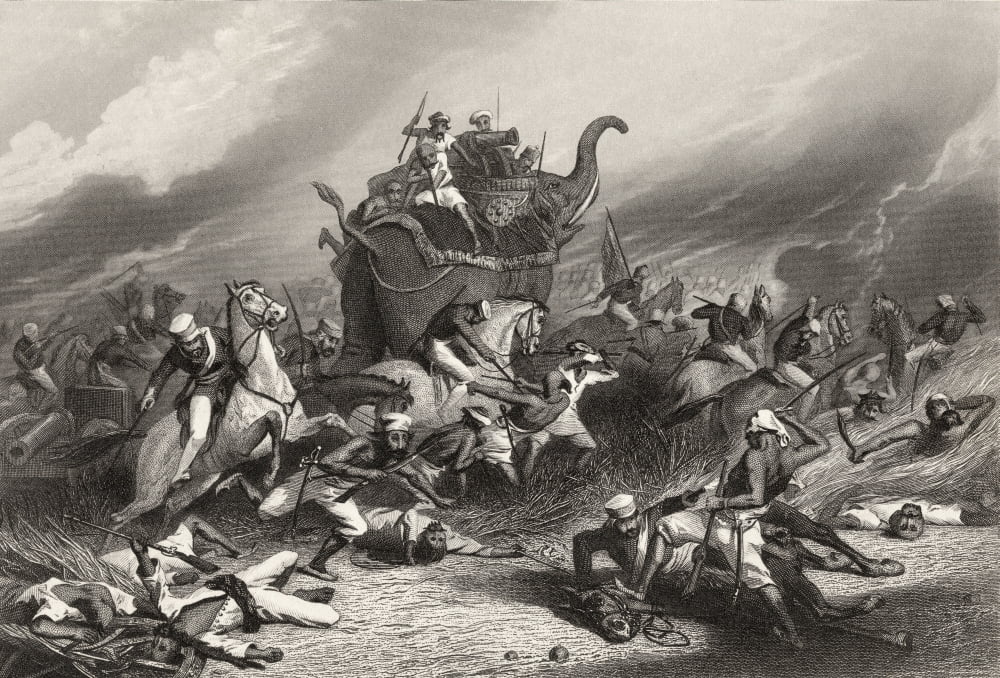 Defeat Of The Peishwas Army Before Jhansi By General Rose April 1St 1858 From The History Of The Indian Mutiny Published 1858 Canvas Art - Ken Welsh Design Pics (34 x 24)