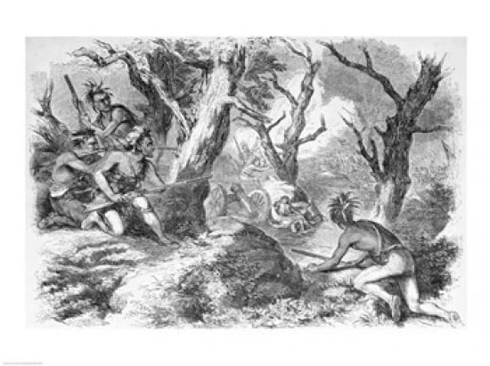 Defeat of General Braddock in the French and Indian War in Virginia Canvas Art - (24 x 18)