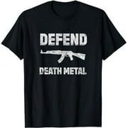 Defend Death Metal Atheist Black Satan Grindcore Lucifer 666 T-Shirt