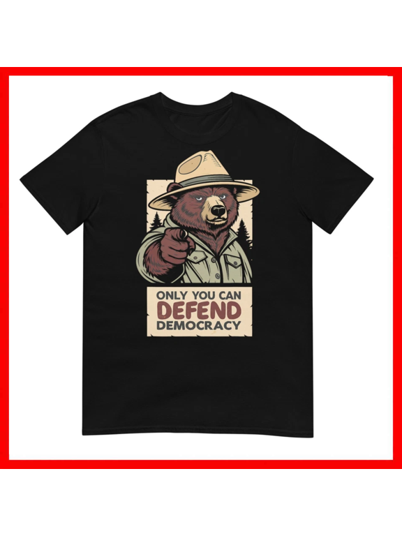 Defend Democracy Against Authoritarianism Civic Statement Unisex T-Shirt Size S-5XL