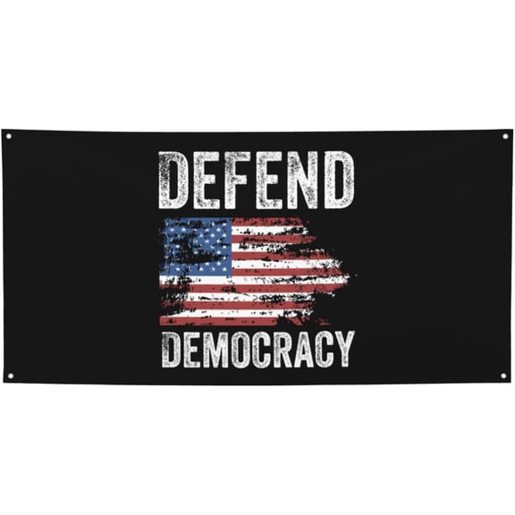 Defend Democracy Vote Blue Garden Party Sign Waterproof Banner For Indoor & Outdoor Lawn, Yard, And Patio Decoration,35" X 71"