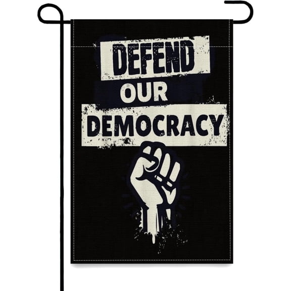 Defend Democracy Yard Flag,12x18 in Double Sided Garden Flags Tapestry for Part Decoration Home Holiday Outside
