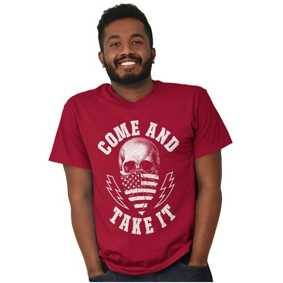 Defend Freedom Liberty Flag Skull Men's Graphic T Shirt Tees Brisco Brands X