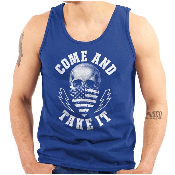 Defend Freedom Liberty Flag Skull Plus Size Graphic Tank Top Brisco Brands 3X