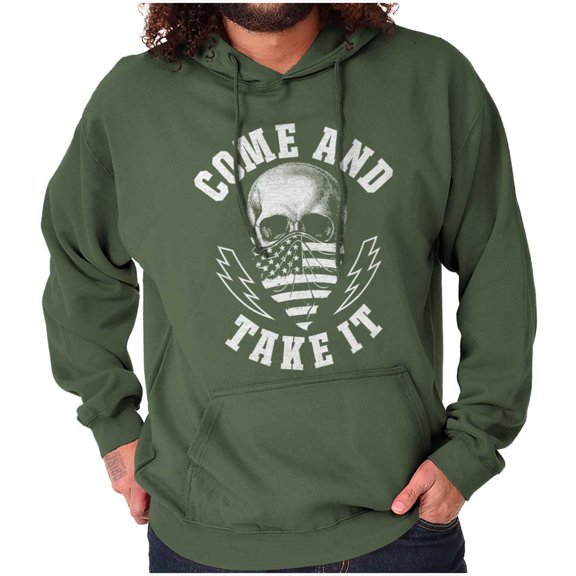 Defend Freedom Liberty Flag Skull Unisex Plus Fleece Graphic Hoodie Brisco Brands 5X