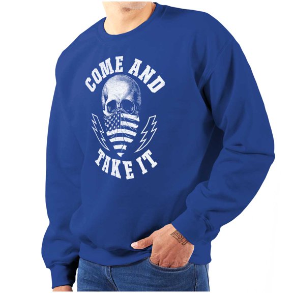 Defend Freedom Liberty Flag Skull Unisex Plus Fleece Graphic Sweatshirt Brisco Brands 4X