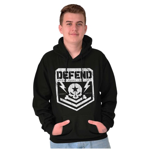 Defend Freedom Skull Crossbones 2A Hoodie Sweatshirt Women Men Brisco Brands X