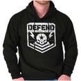 thumbnail image 1 of Defend Freedom Skull Crossbones 2A Unisex Plus Fleece Graphic Hoodie Brisco Brands 5X, 1 of 2