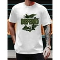 thumbnail image 1 of Defend Military Graphic Tee Green Text Design Jet Ship Soldier Patriotic Comfort Cotton T-Shirt White S-5XL, 1 of 5