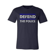Defend The Police Distressed Logo T-Shirt - Navy (XL)