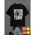 thumbnail image 1 of Defend Your Turf men's 180G 100% Cotton white Vintage Unisex Shirt Short Sleeve tshirts Retro Unisex Shirt Graphic tshirts Original Unisex Shirt Cotton tshirts, 1 of 7