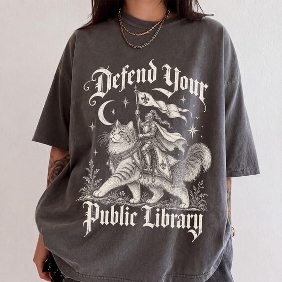 Cat Riding Food Defend Your Public Library Shirt, Knight Riding Cat Tee, Medieval Cat ...