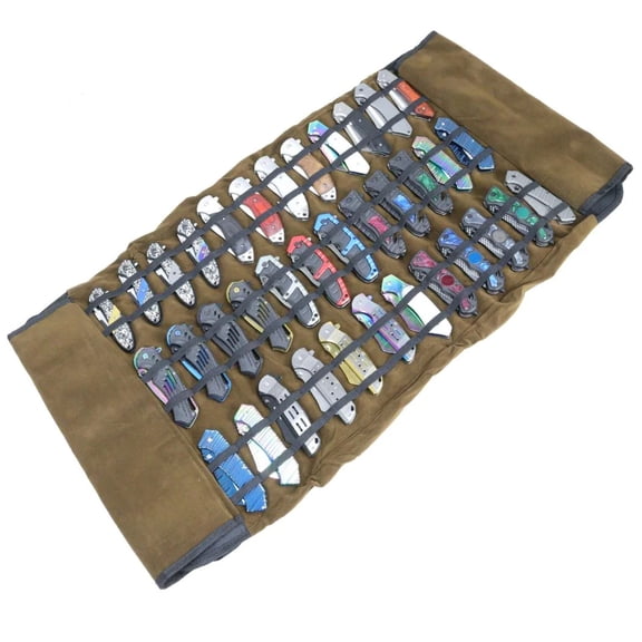 Defender 34" Knife Holder Storage Bag Mesh Pockets Canvas Knives Roll 36pc Max 13158