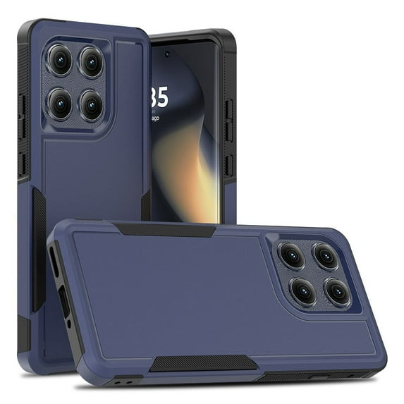 Defender Case for Motorola Moto Edge 2025 6.6'' Heavy Duty 1 in 1 Design Rugged Full Body Dustproof Shockproof Bumper Non-Slip Protective Cover,Blue,For Moto Edge 2025
