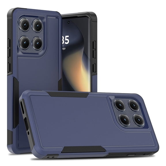 Defender Case for Motorola Moto Edge 2025 6.6'' Heavy Duty 1 in 1 Design Rugged Full Body Dustproof Shockproof Bumper Non-Slip Protective Cover,Blue,For Moto Edge 2025