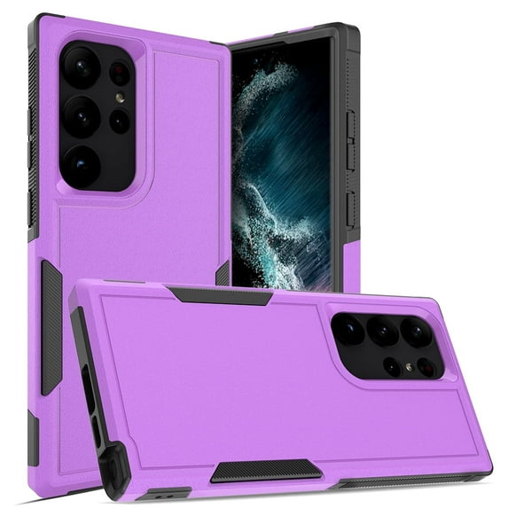 Defender Case for Samsung Galaxy S23 Ultra 5G 6.8'' Heavy Duty 1 in 1 Design Rugged Full Body Dustproof Shockproof Bumper Non-Slip Protective Cover,Purple,For Galaxy S23 Ultra
