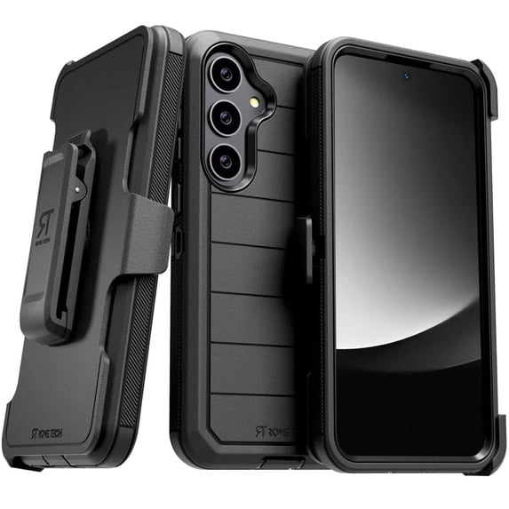 Defender Case for Samsung Galaxy S25 Plus with Belt Clip, Kickstand, Dual-Layer, Black