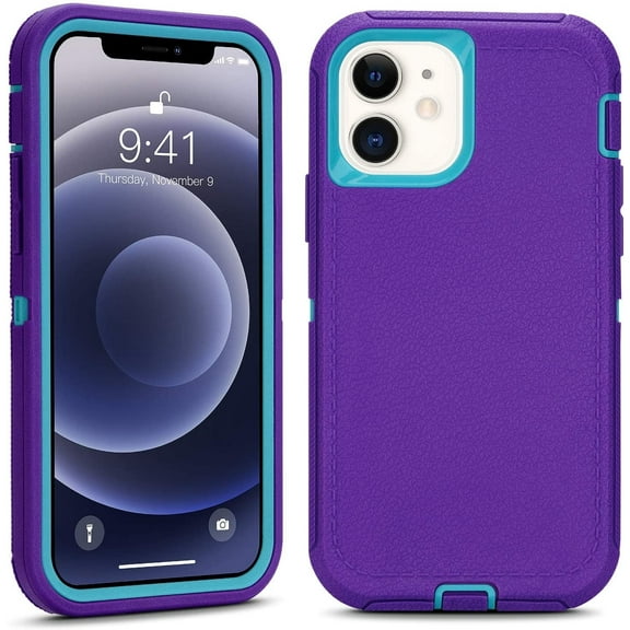 FZCB Defender Case for iPhone 12 Mini, Heavy Duty Shockproof Anti-Slip Protective Phone Cover