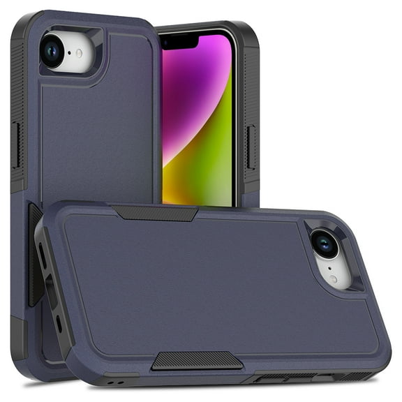 Defender Case for iPhone 17e/16e 6.1", Dual Layer PC+TPU Rugged Shockproof Full Body Protective Cover,Blue,For iPhone 16e/17e