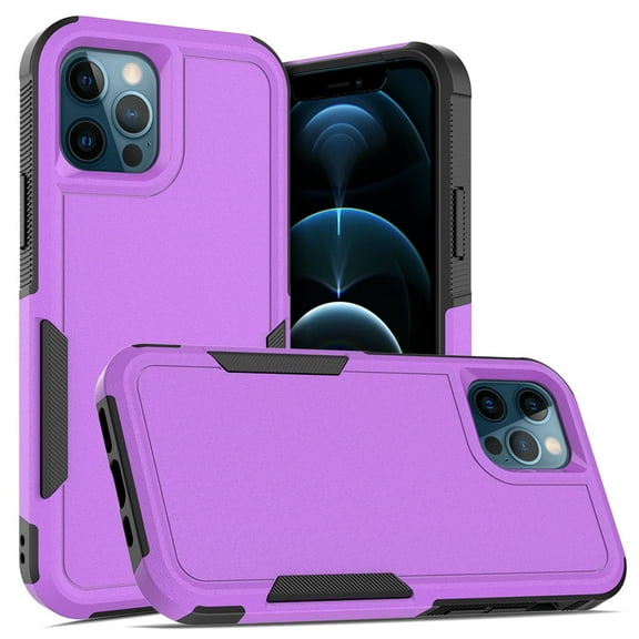Defender Case for iPhone 12 Pro 6.1'' - Heavy Duty 1 in 1 Design Rugged Full Body Dustproof Shockproof Bumper Non-Slip Protective Cover,Purple,For iPhone 12 Pro