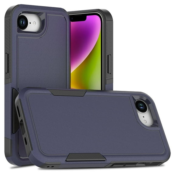 Defender Case for iPhone 16e 6.1'' - Heavy Duty 1 in 1 Design Rugged Full Body Dustproof Shockproof Bumper Non-Slip Protective Cover,Blue,For iPhone 16e