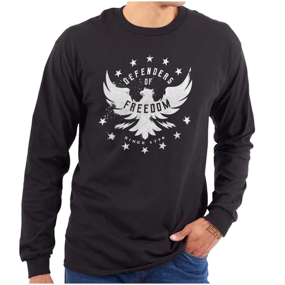Defender Freedom Patriotic Eagle Long Sleeve TShirt Men Women Brisco Brands M