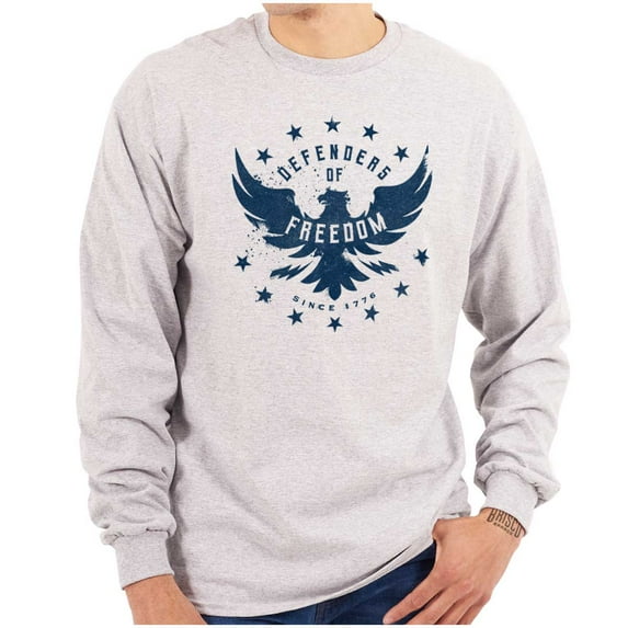 Defender Freedom Patriotic Eagle Long Sleeve TShirt Men Women Brisco Brands S
