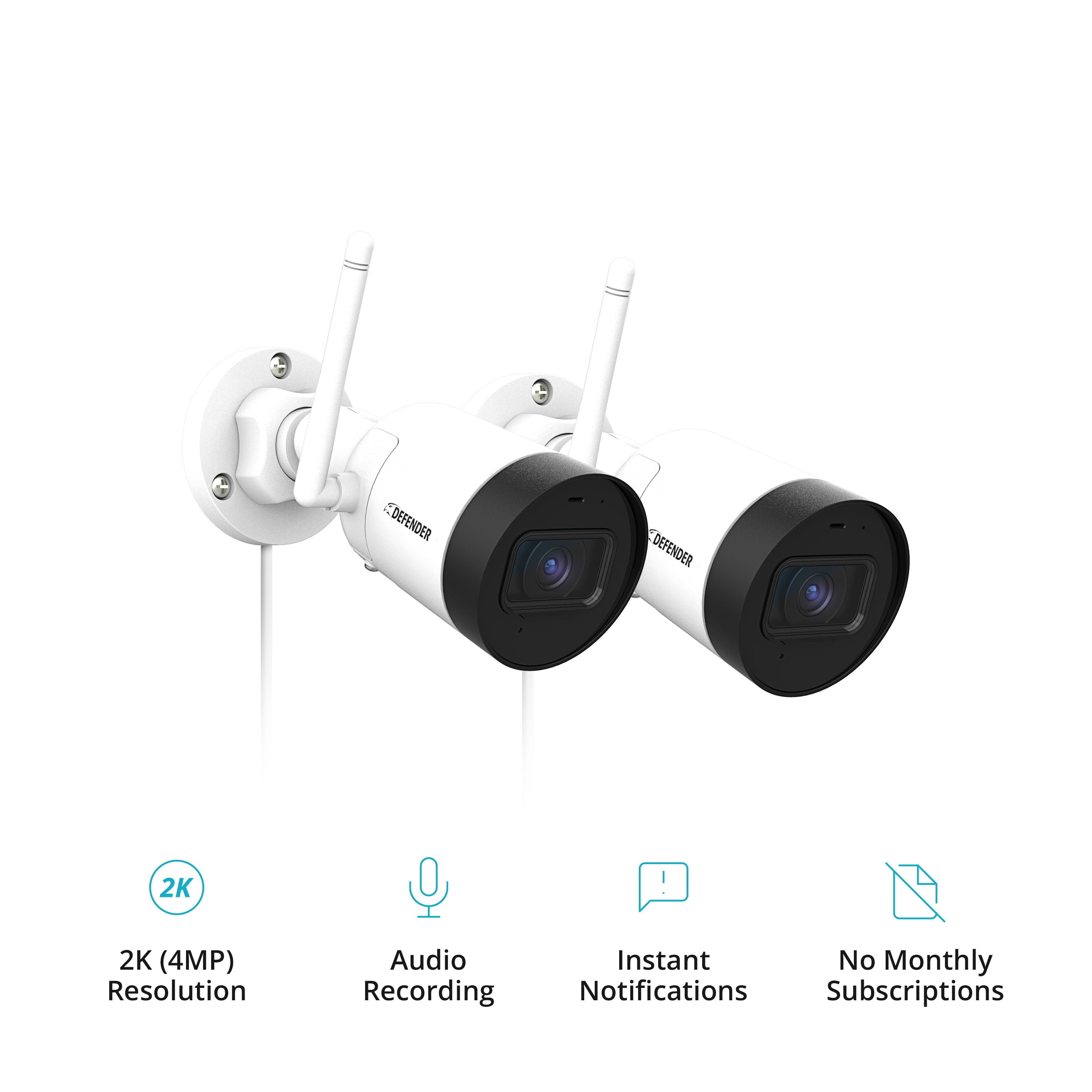 Guard Bullet Outdoor 2K(4MP) IP Wireless Security Surveillance Camera with No Monthly Fees and Wide Angle Lens (2-Pack) Guard Bullet Outdoor 2K(4MP) IP Wireless Security Surveillance Camera with No Monthly Fees and Wide Angle Lens (2-Pack)