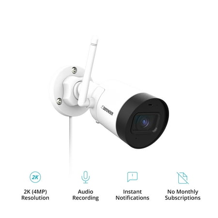 Defender Guard 2K Resolution Wi-Fi. Plug-In Power, Indoor & Outdoor Security Camera with Mobile Viewing, Audio Recording and No Monthly Fees + Free 16 GB SD Card